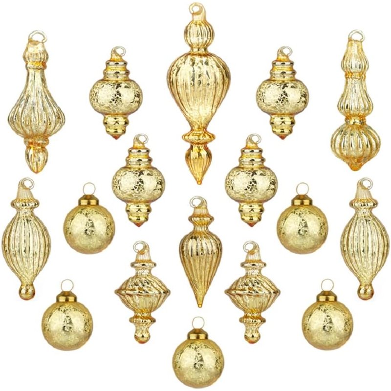 Gold glass drop ornaments