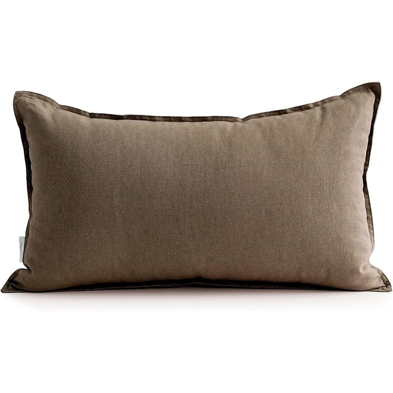 Cotton linen lumbar pillow cover