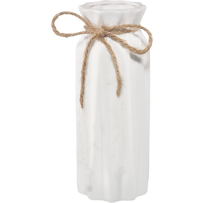 White ceramic vase with twine