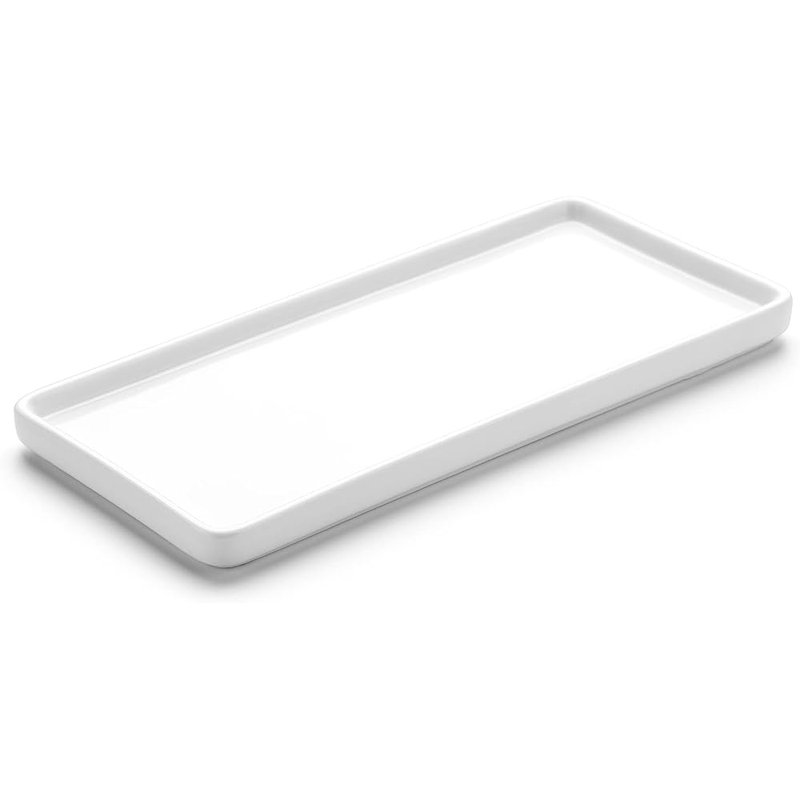 White ceramic vanity tray