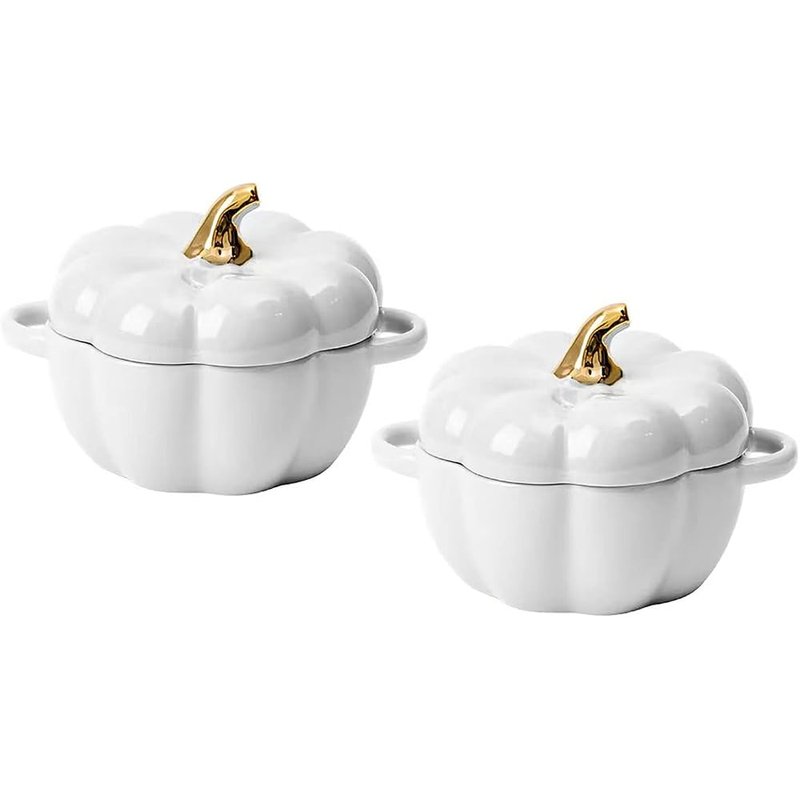 Ceramic pumpkin bowls, set of 2