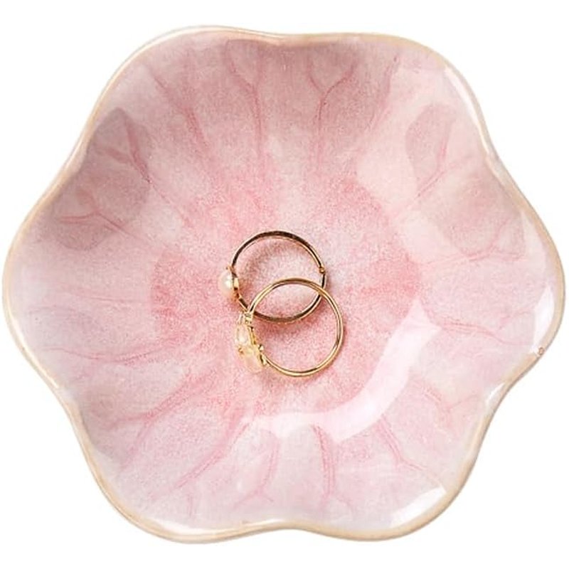 Pink flower jewelry dish