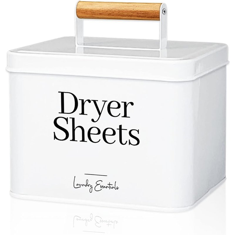 Modern farmhouse dryer sheet holder, white