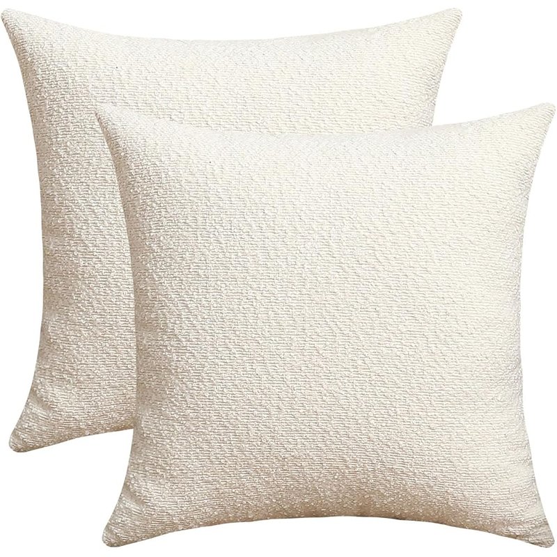 Ivory boucle pillow covers
