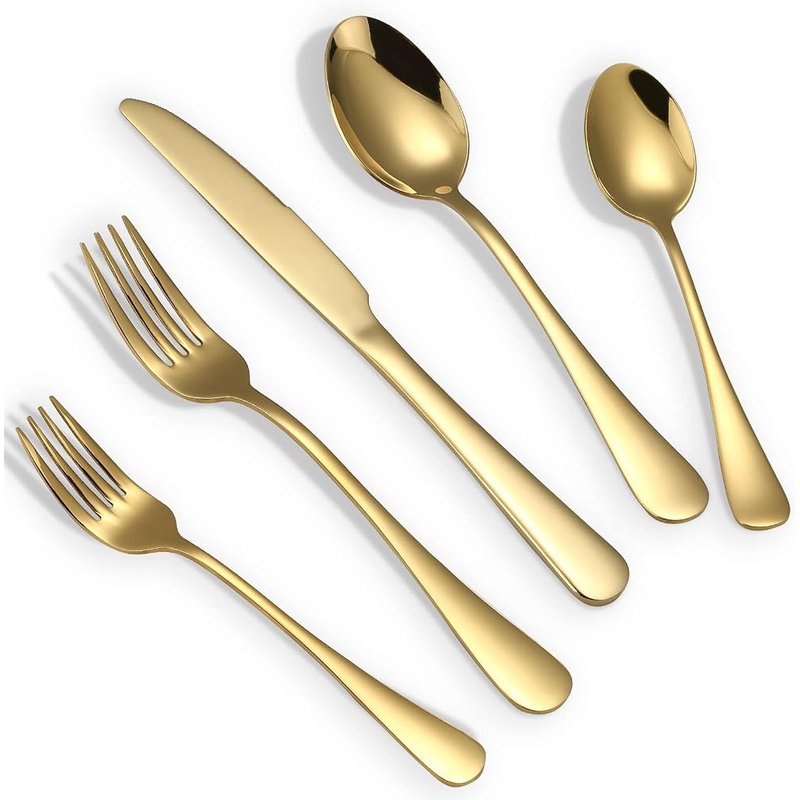 Gold flatware set for 4