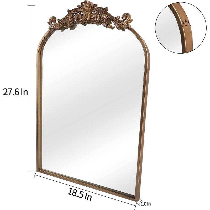 Arched crest wall mirror