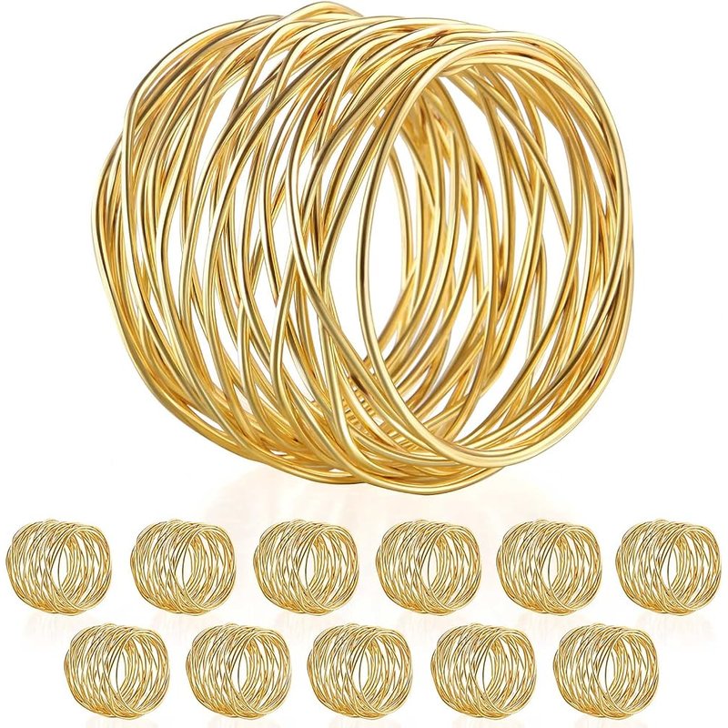 Gold wire napkin rings