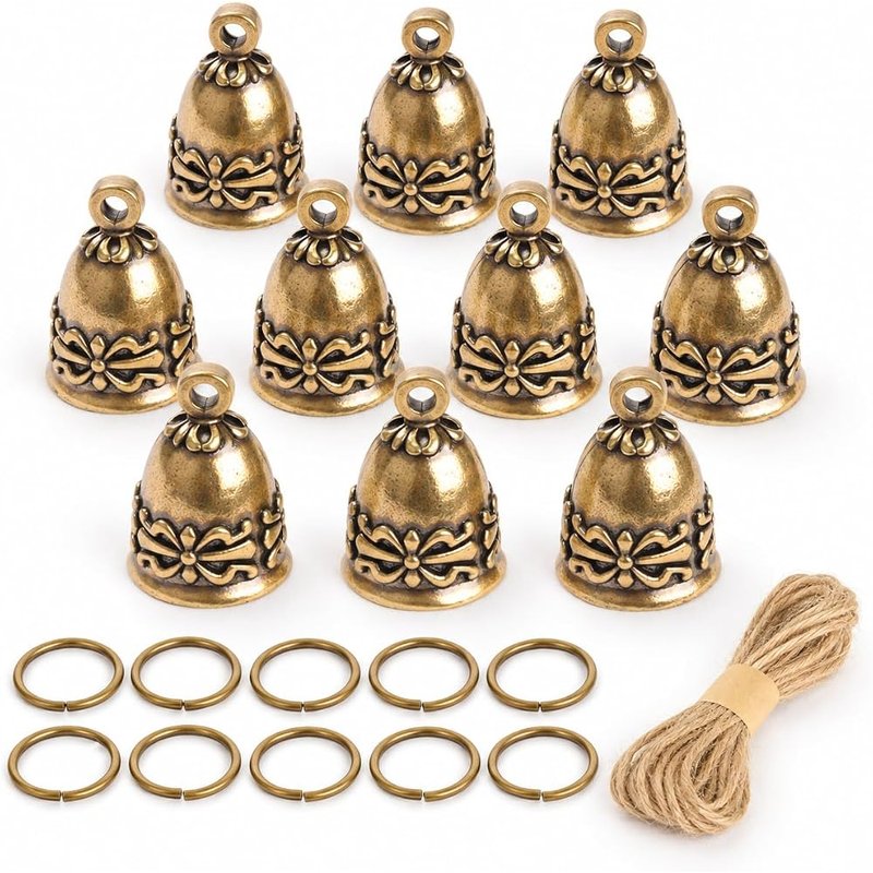 Solid brass bells, set of 10
