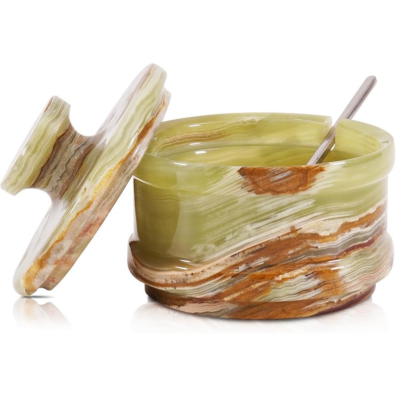 Radicaln marble salt cellar with lid