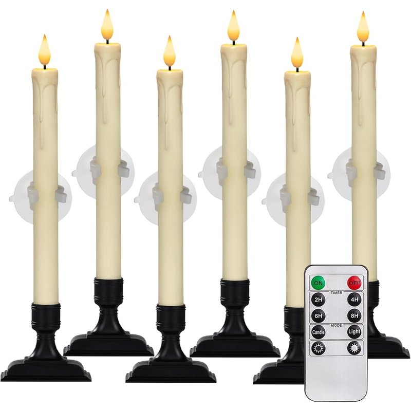 Homemory window candles with remote, 6 pack