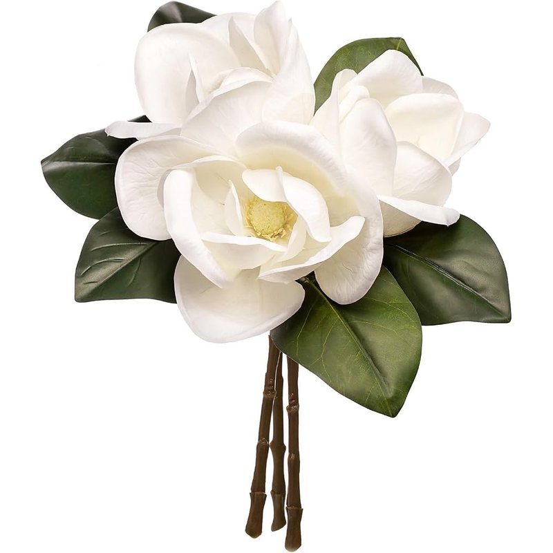 Real touch white magnolia stems