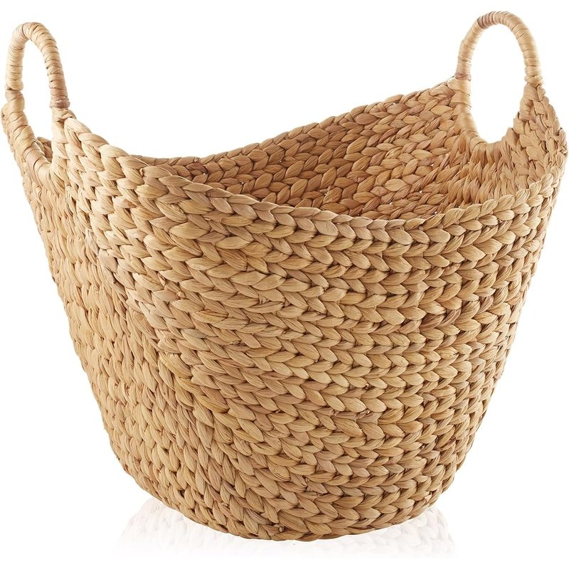 Woven water hyacinth boat basket