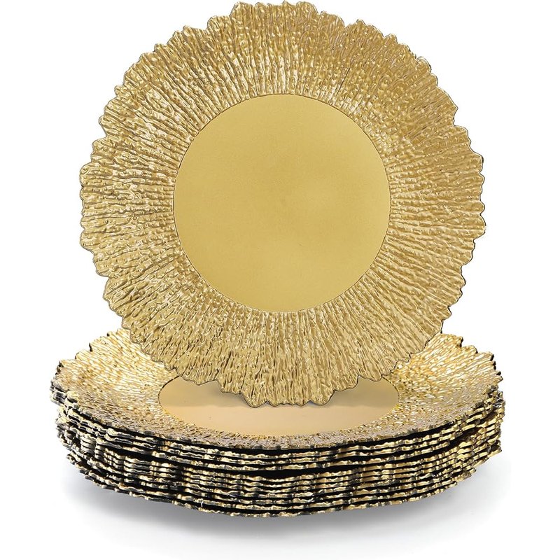 Gold reef charger plates, set of 12