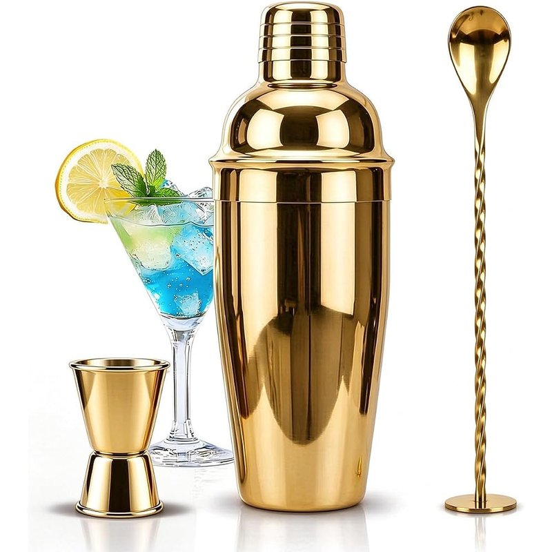 Gold cocktail shaker set
