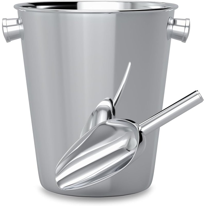 Stainless steel champagne bucket with scoop