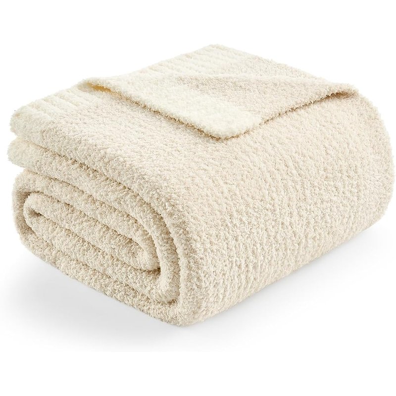 Buttery ivory knit throw