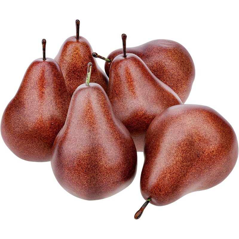 Faux brown pears, set of 6
