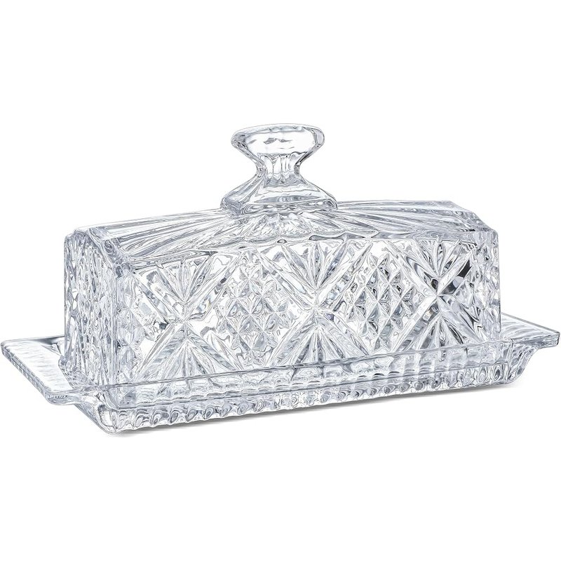 Crystal covered butter dish