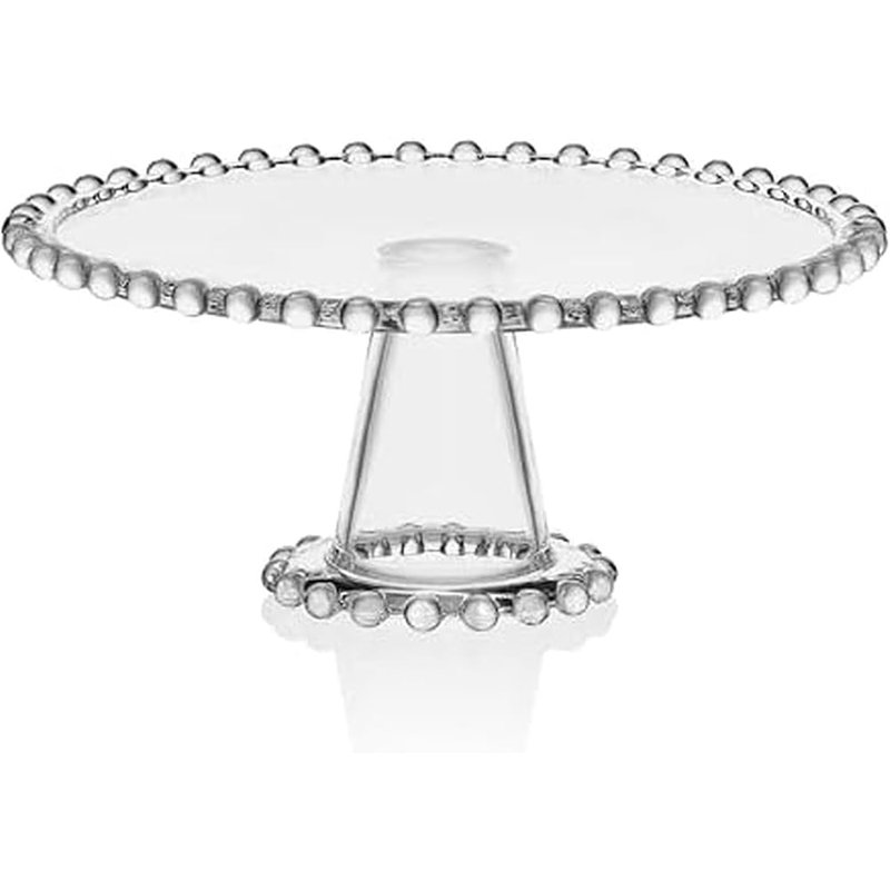 Beaded glass cake stand