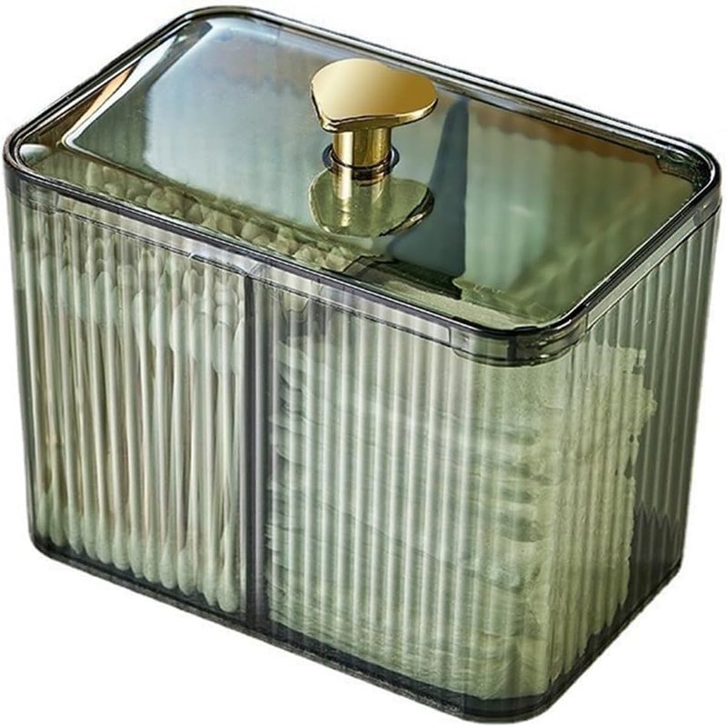 Green fluted cotton swab holder