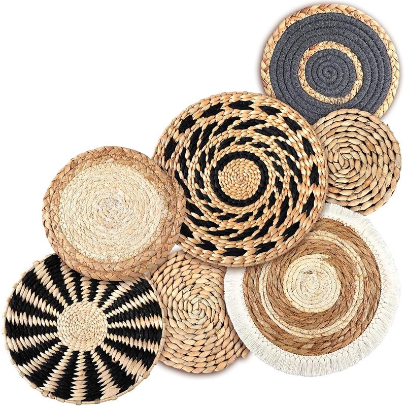 Woven wall baskets, set of 7