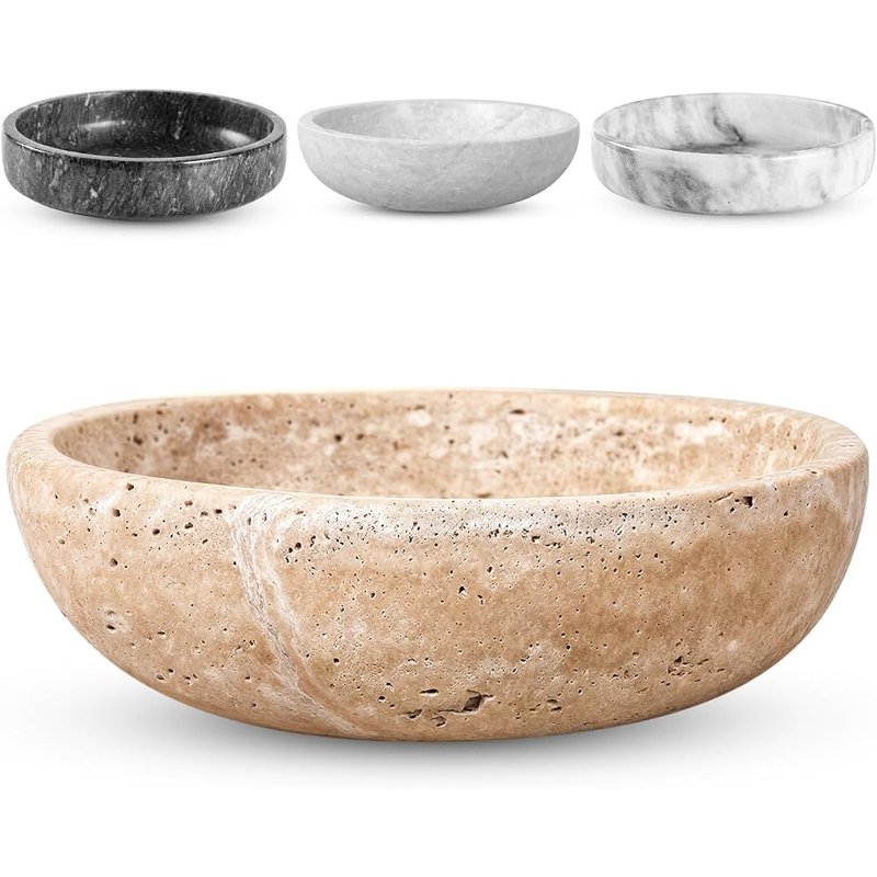Travertine key bowl