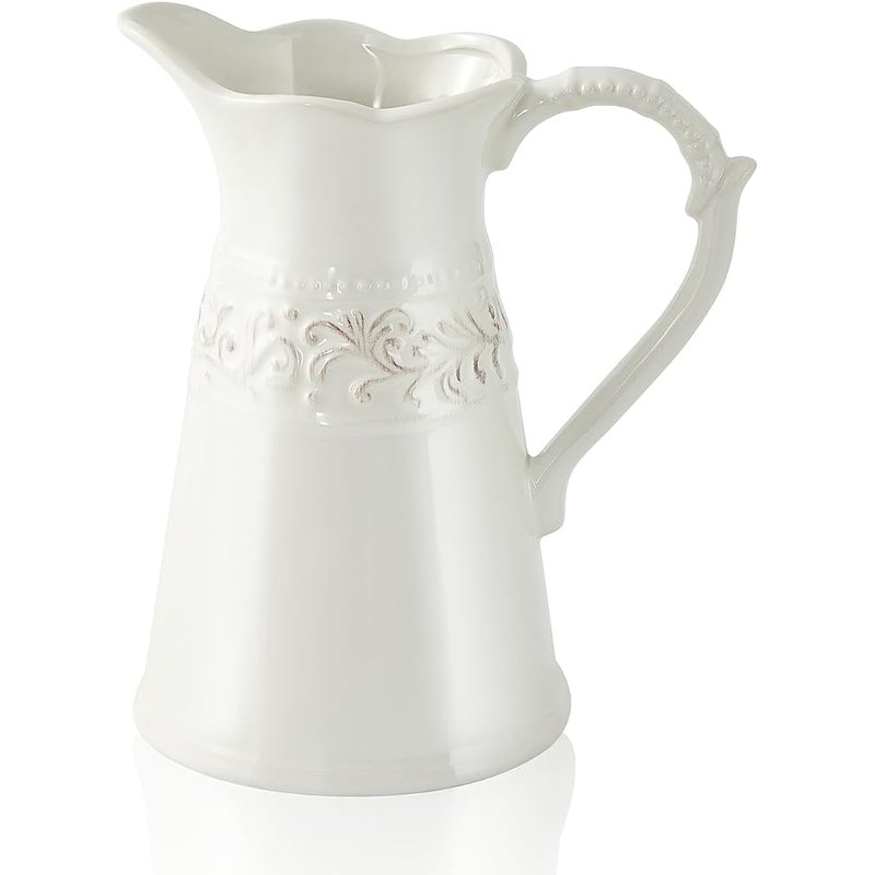White ceramic pitcher vase