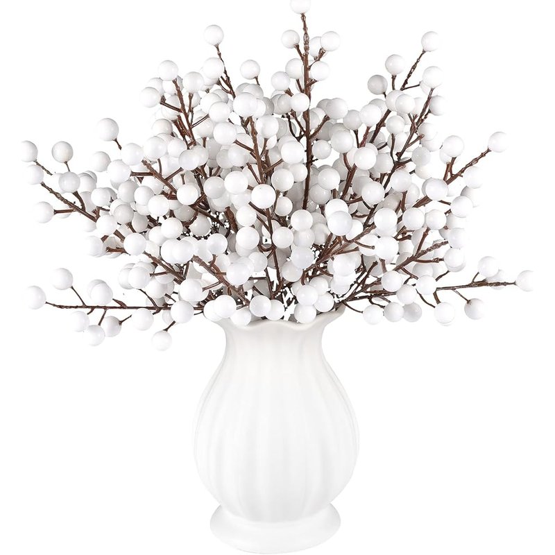 White berry stems, 40 pieces