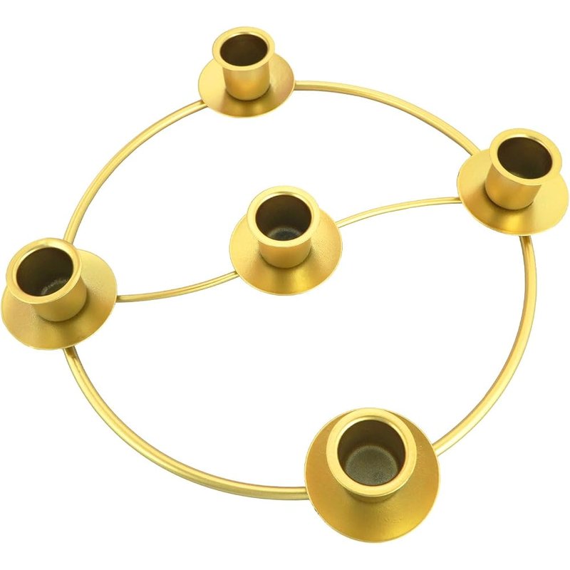 Gold advent candle ring for tapers