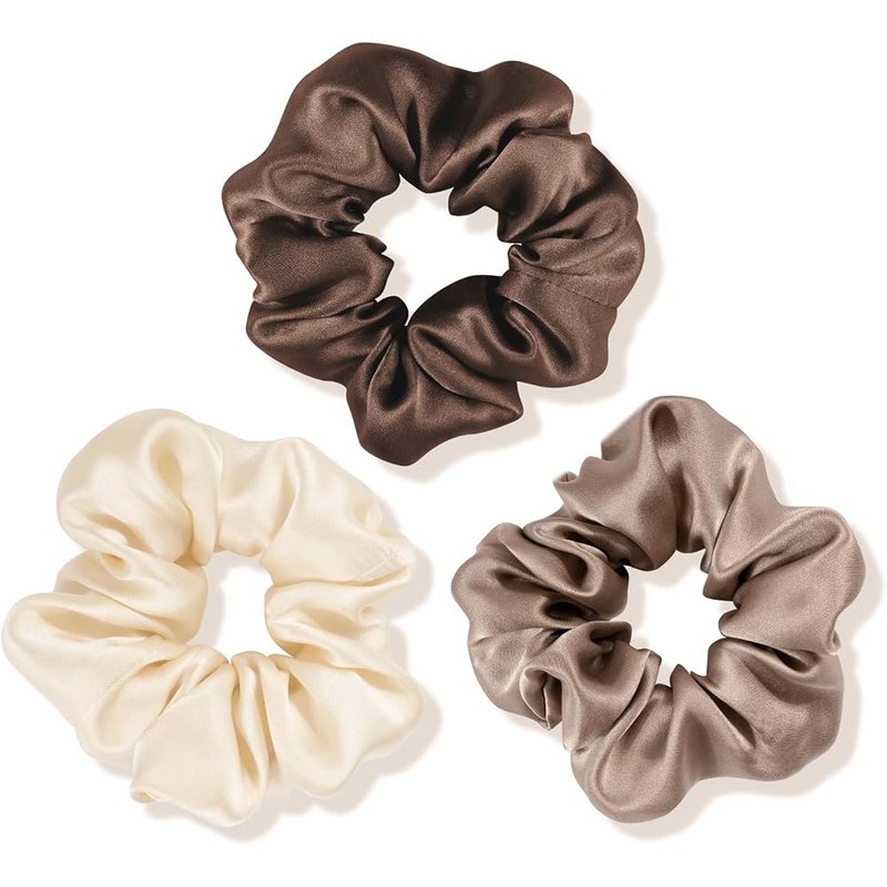Mulberry silk scrunchies, 3 pack