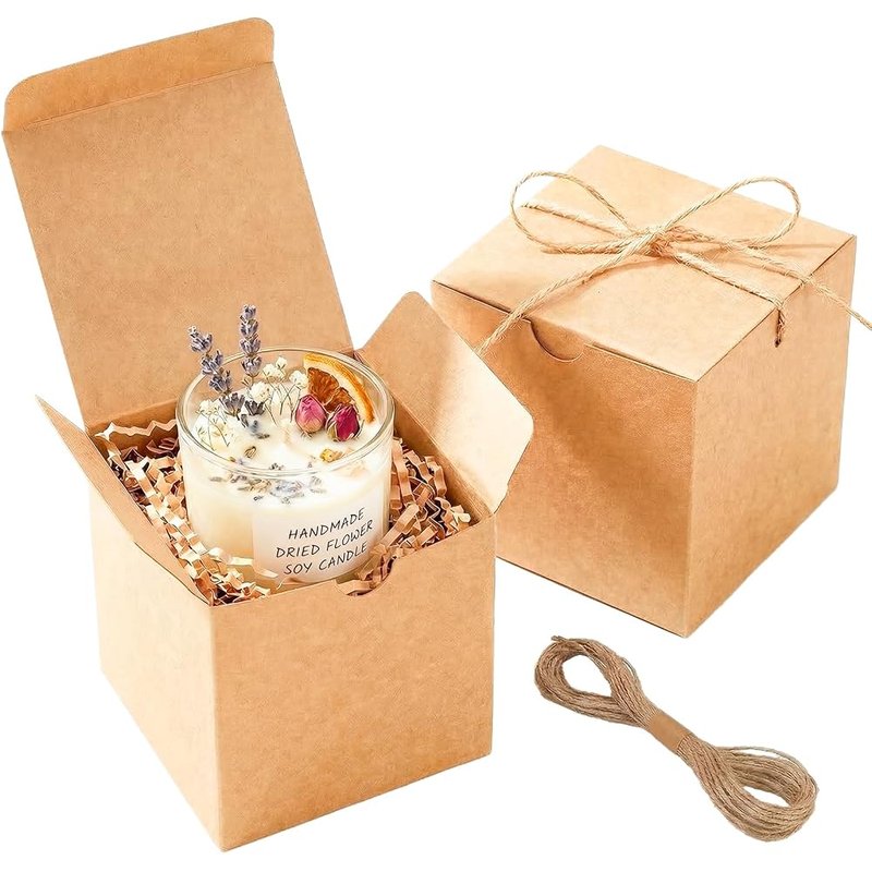 Small kraft gift boxes with twine, 10 pack