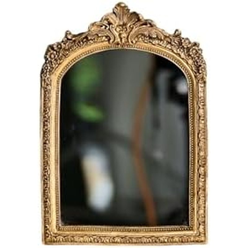 Small vintage gold mirror, 11 x 9.5 in