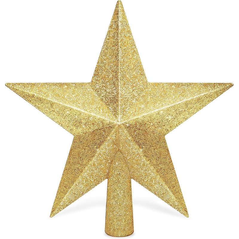 Gold glitter star topper, 8 inch