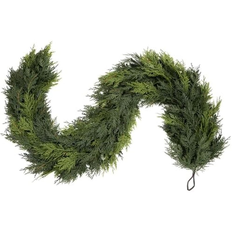 Real-touch cedar garland, 9 ft