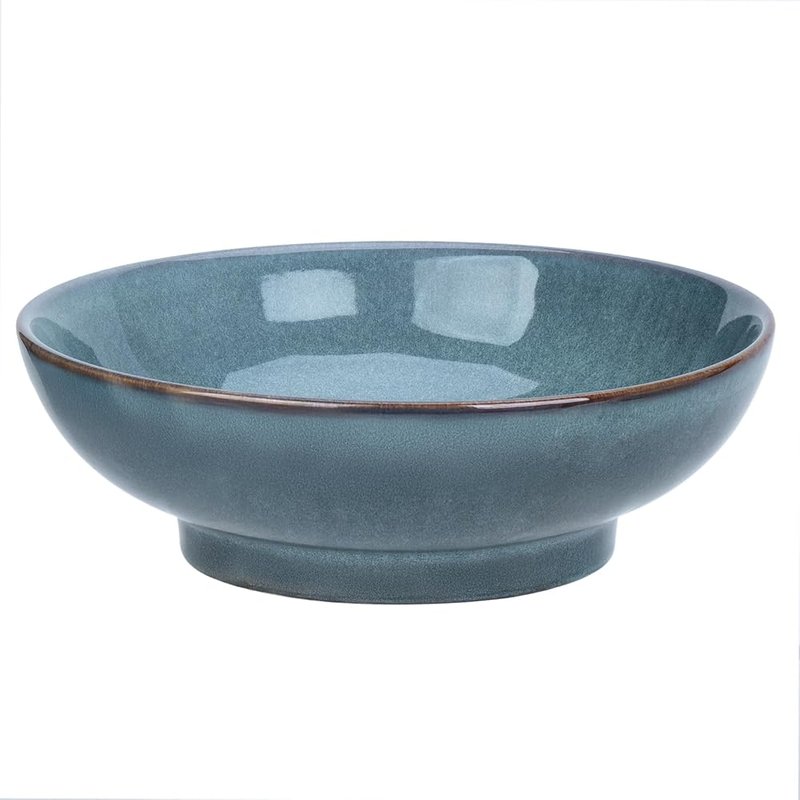 Reactive glaze ceramic bowl