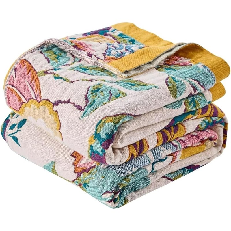 Floral boho throw blanket
