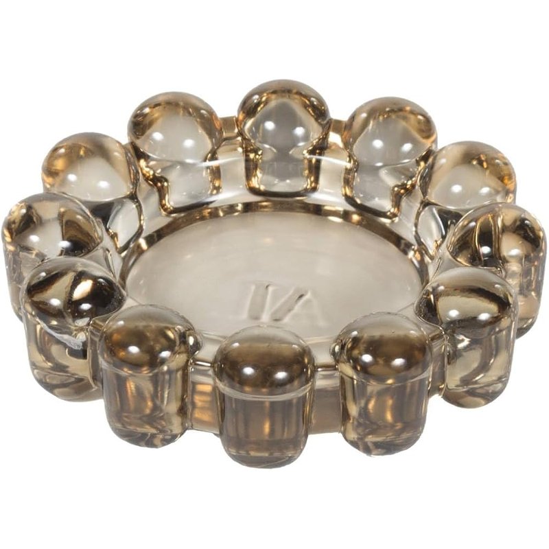 Smoky glass bubble candle dish