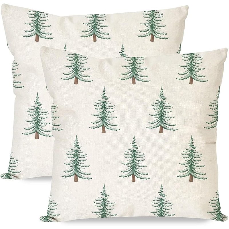PANDICORN Christmas tree pillow covers, set of 2