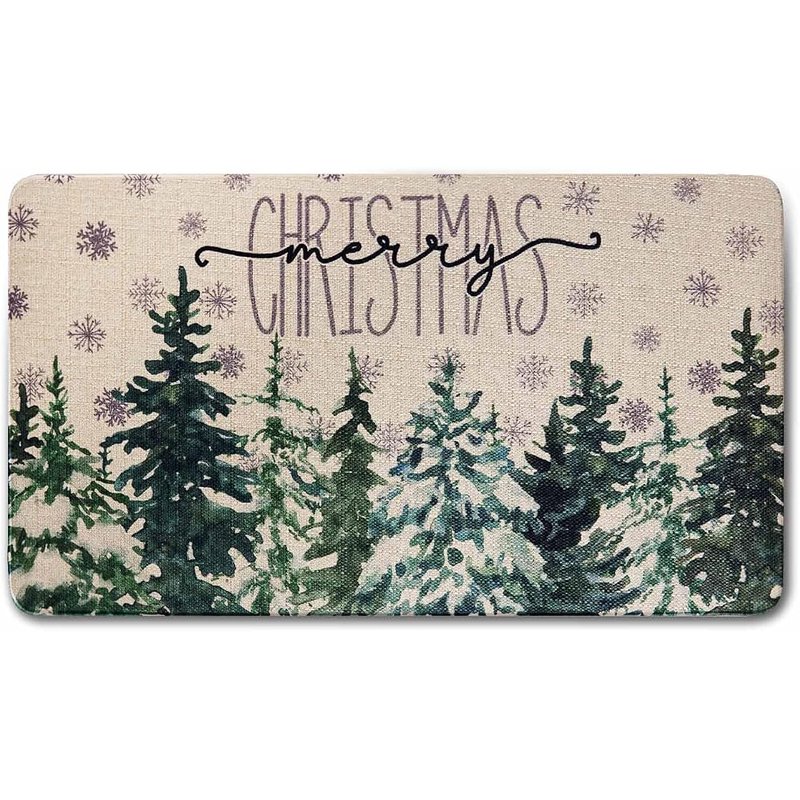Pine tree Christmas door mat