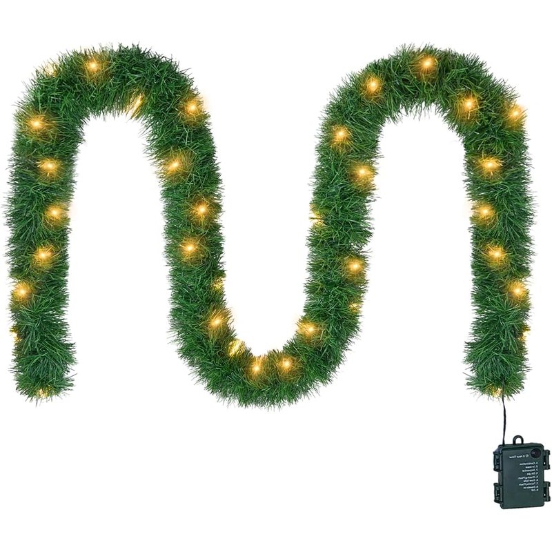 WEMADE pre-lit Christmas garland, 15.4 ft