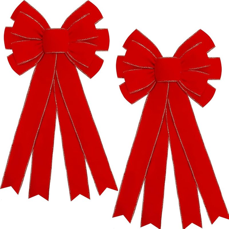 Hongsome giant red velvet bows, 2 pack