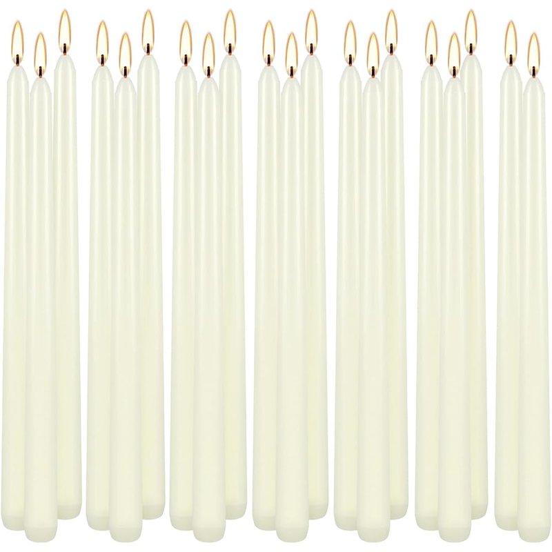 Ivory taper candles, 20 pack