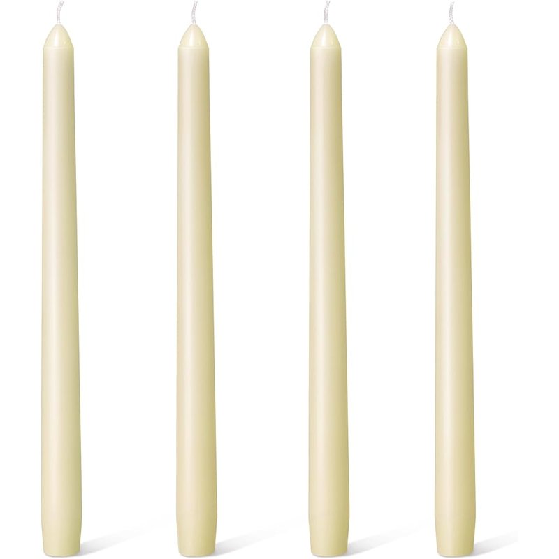 Ivory taper candles, 10 in