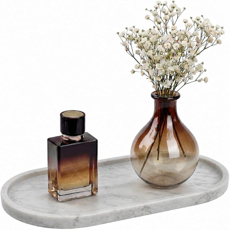 Carrara oval marble tray