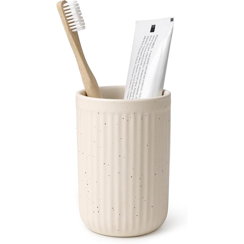 Speckled ceramic toothbrush holder