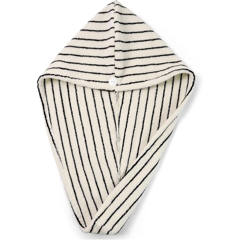 Striped hair towel wrap