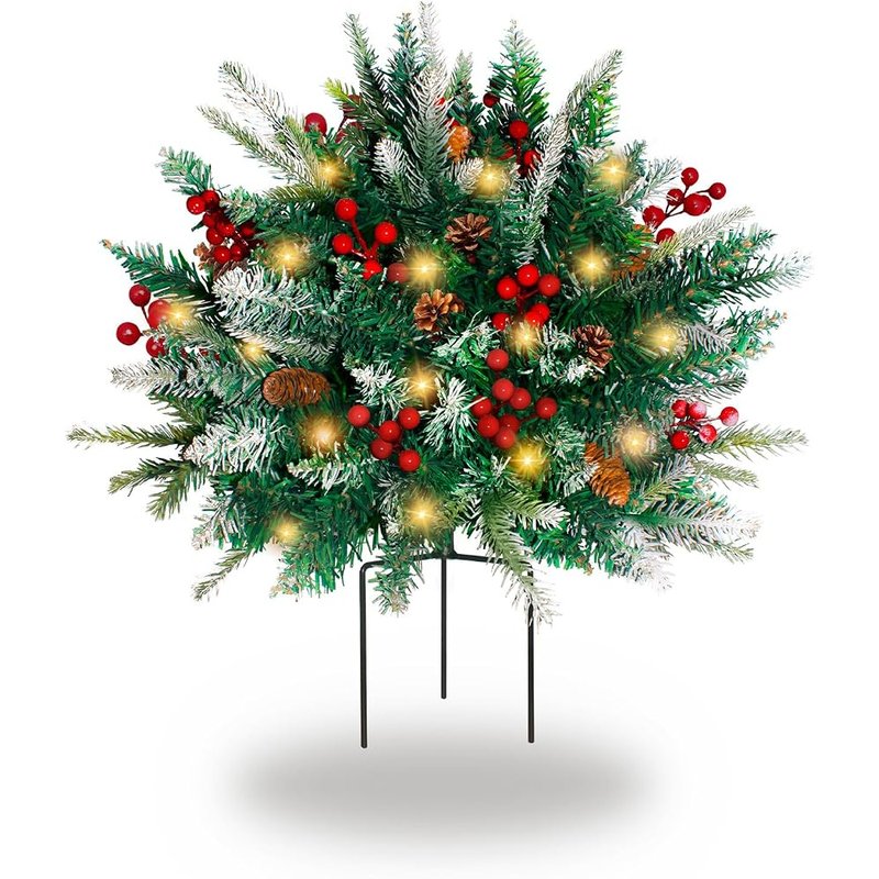 Lighted Christmas urn filler, 24 inch