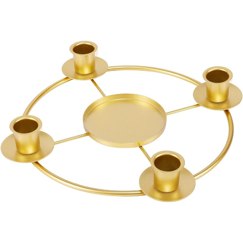 Gold advent wreath candle holder