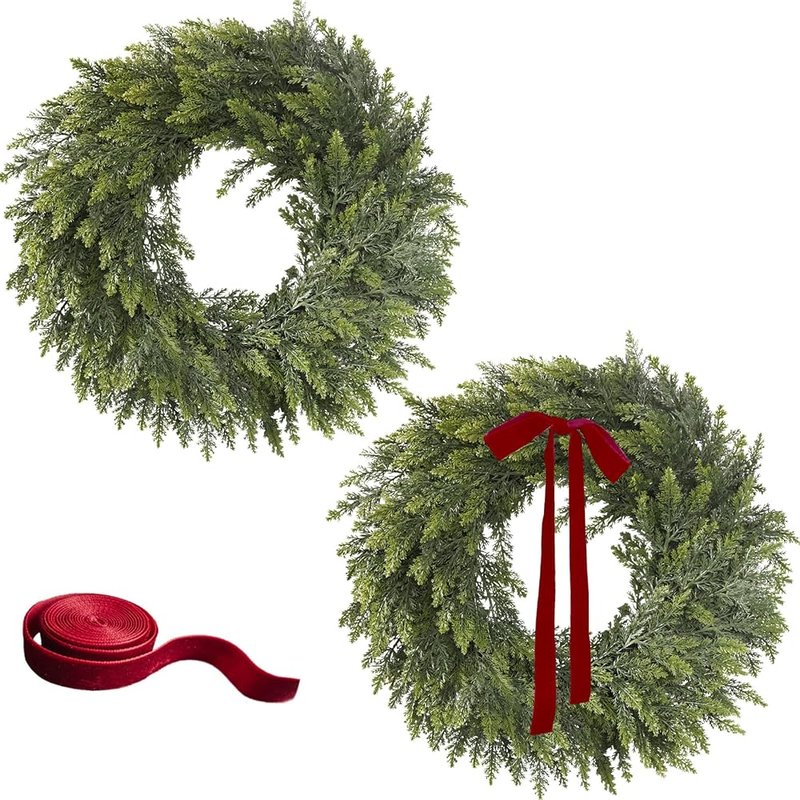 Cedar wreaths for the front door, set of 2