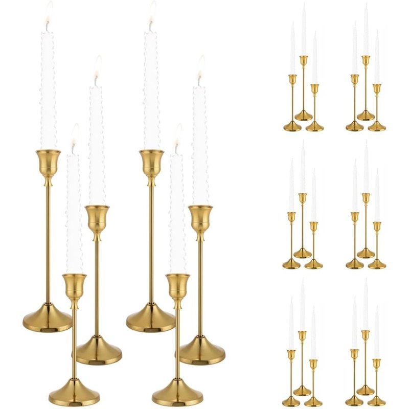 Brass taper candlestick holders